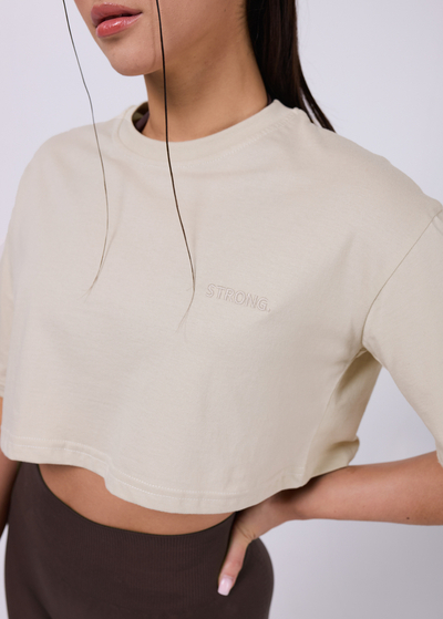 CROP - T-shirt (CREAM)
