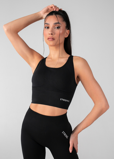 Bezszwowy Top Z Miseczkami Perfect Fit  (Black)