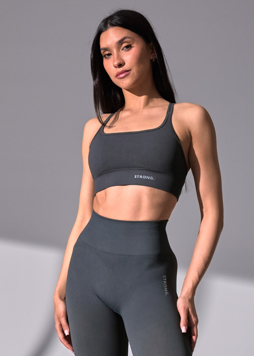 Bezszwowy Top Z Miseczkami Second Skin (Deep Graphite)