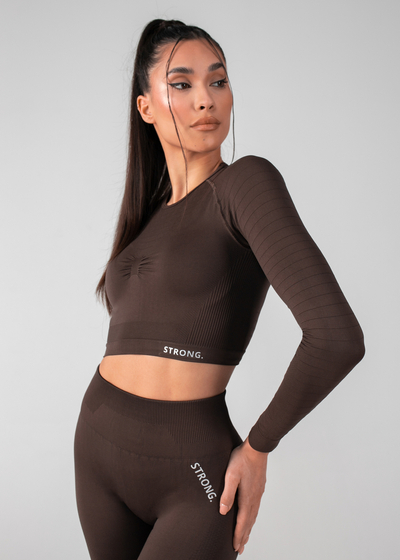 Bezszwowy Crop Top (Dark Chocolate)