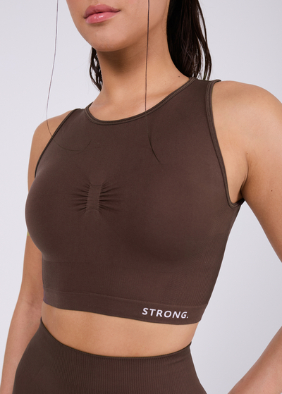 Bezszwowy Crop Top (dark chocolate)