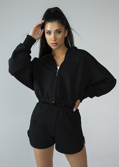 Bluza Dresowa Rozpinana Oversize (Black)