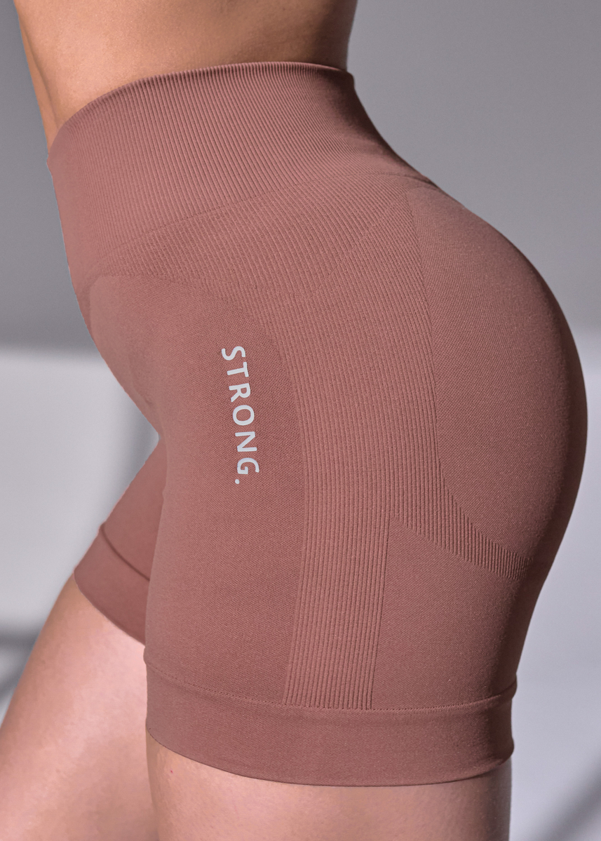 Spodenki Bezszwowe Second Skin, Push Up (Mocha Mousse)