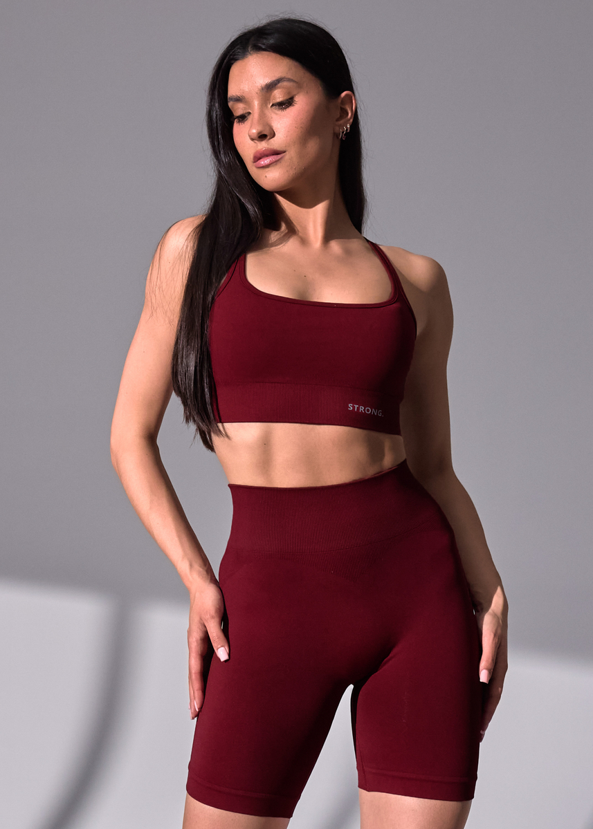 Bezszwowy Top Z Miseczkami Second Skin (Cherry Burgundy)